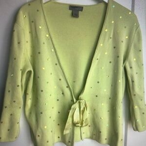 Lime Green Sequin Women's Sweater